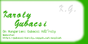 karoly gubacsi business card
